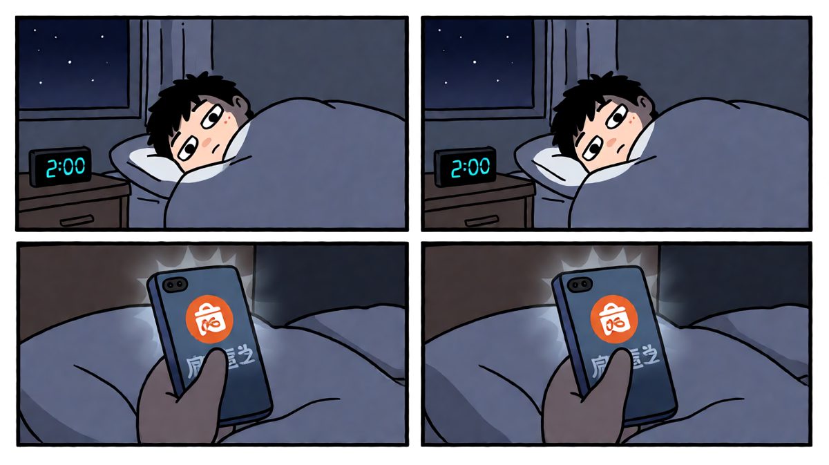 凌晨两点，他的手指不受控制地打开了外卖APP。
