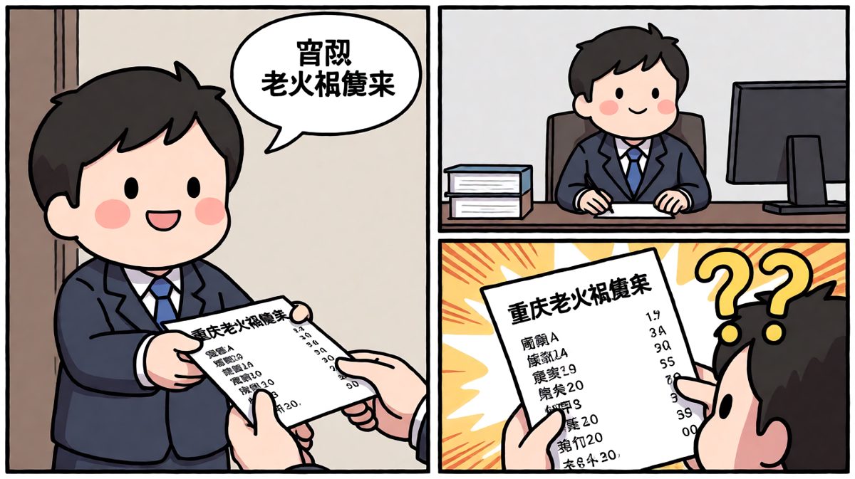 递出火锅菜单的致命失误