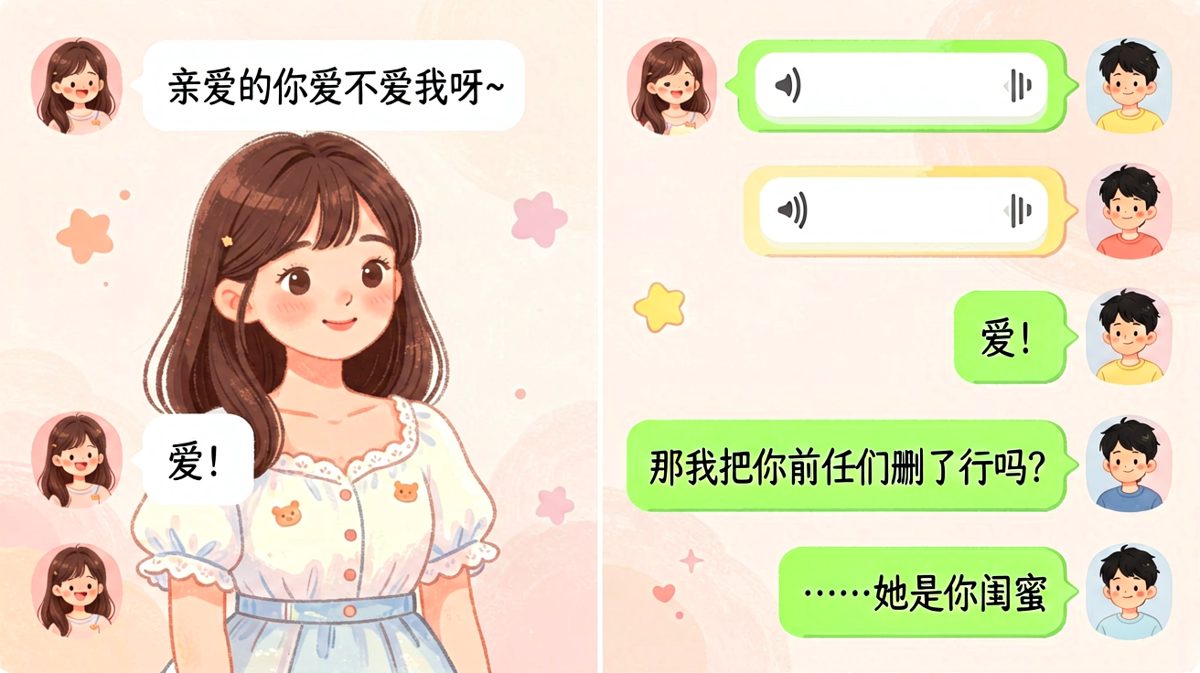 「删前任」的反转——男生发现被提到的「前任」其实是女生的闺蜜