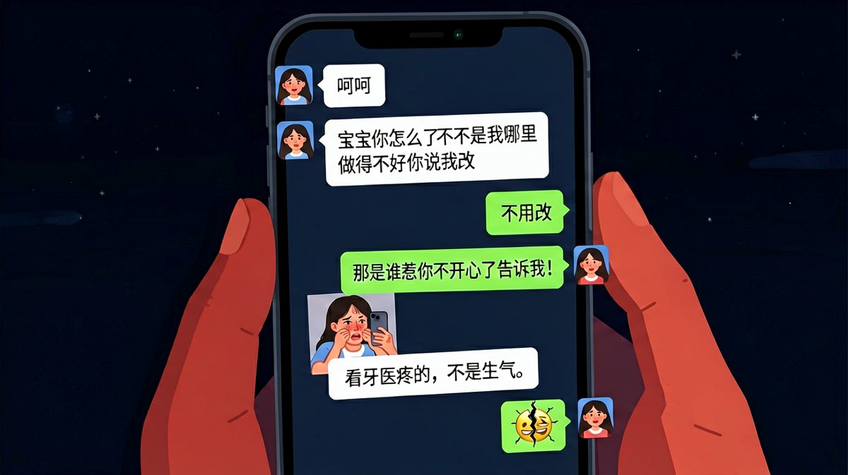 一个呵呵让男朋友脑补了一出伦理剧