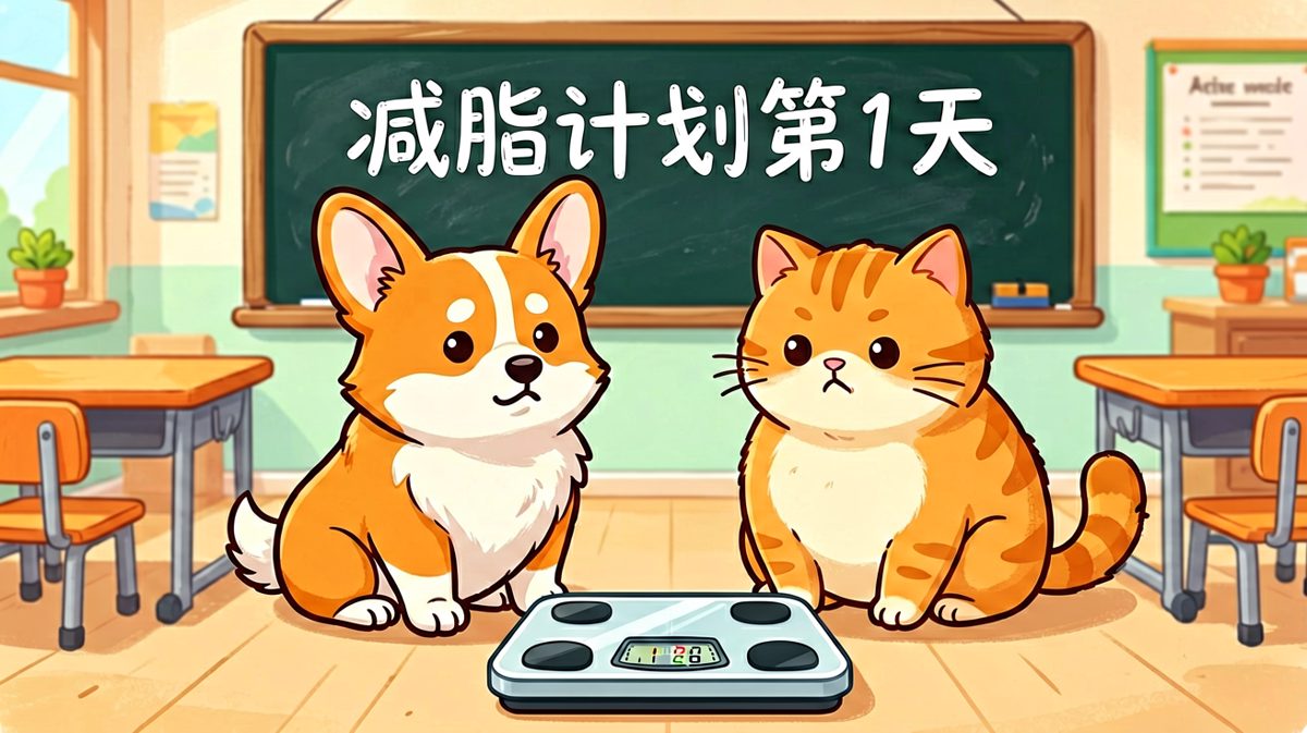 减肥第一天：汪和喵都陷入了沉思