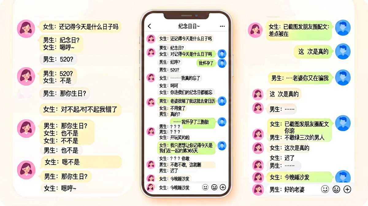 纪念日考试现场，一不小心把自己卖进了朋友圈还睡上了沙发