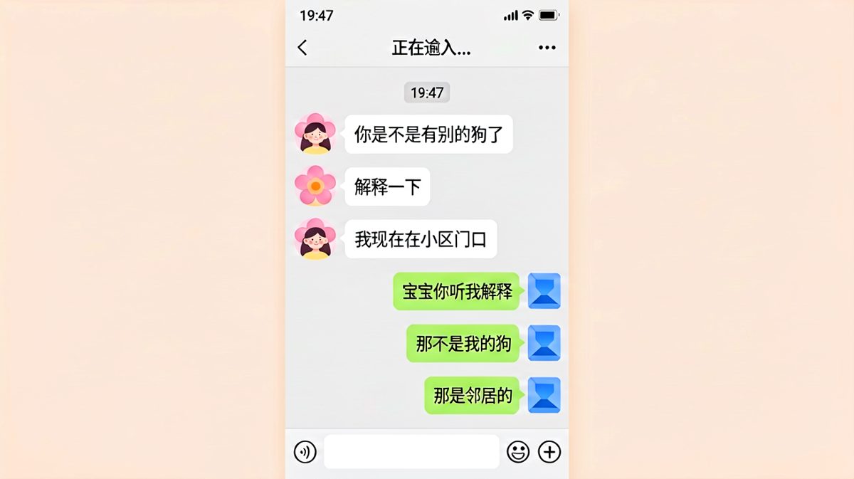男生以为解释清楚就能翻篇，殊不知女朋友的逻辑从来不走直线。