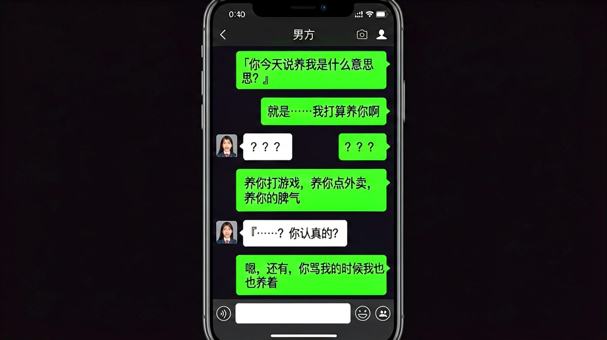 「养你」原来是这样养的，男方逻辑满分却让人无法反驳。