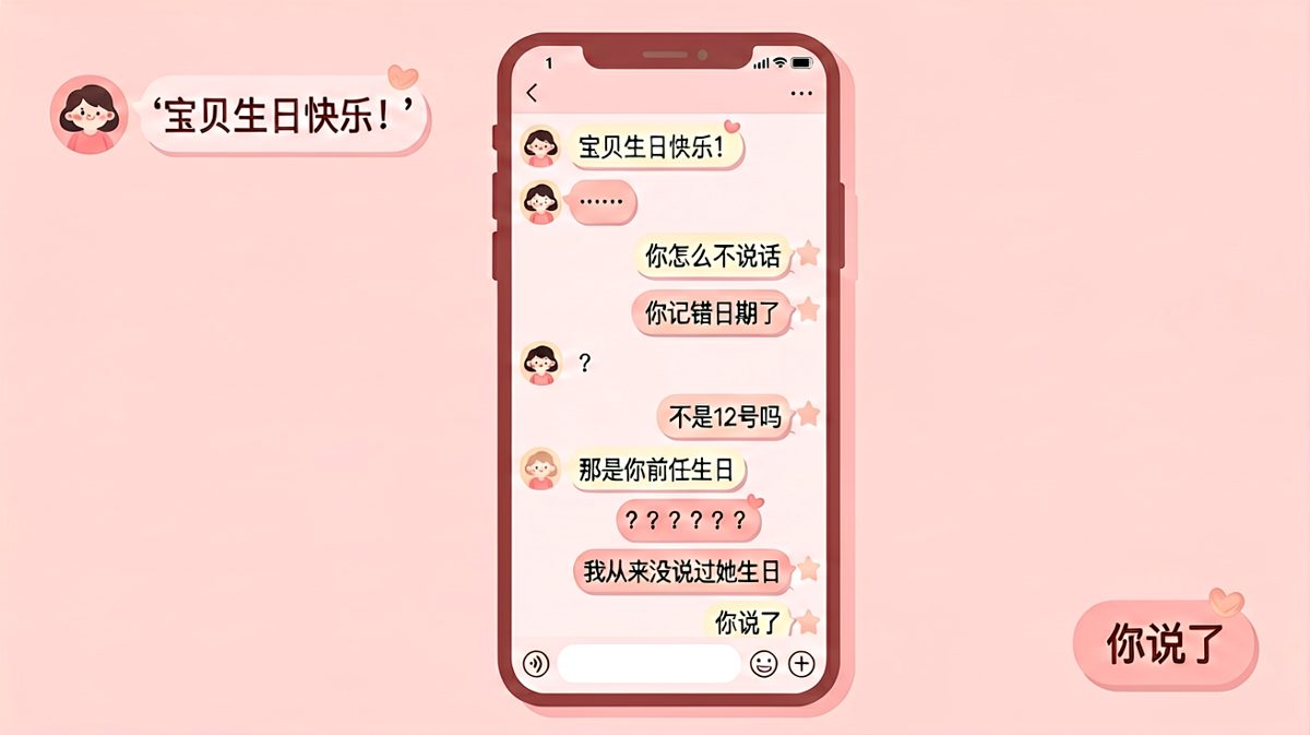 男生发错时间被当场抓获，反向解释反而越描越黑