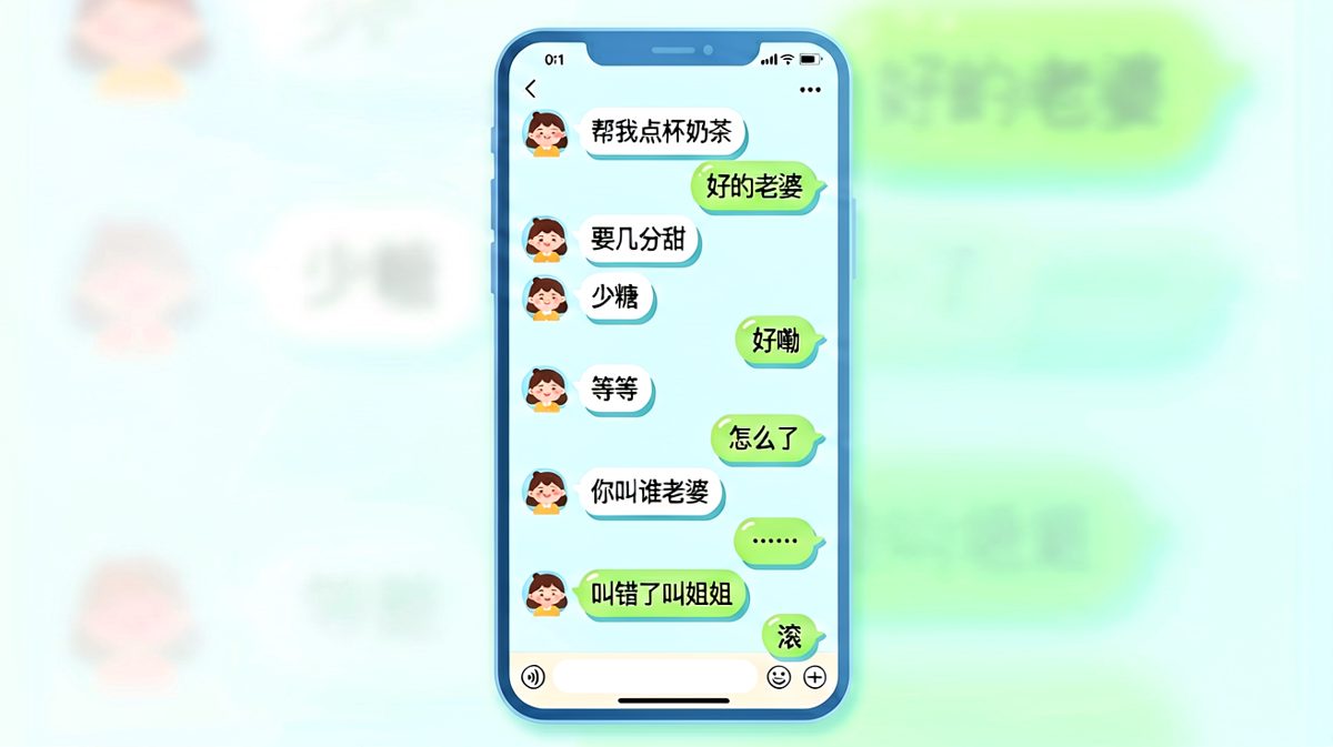 点杯奶茶顺嘴叫了老婆，反应过来已经来不及了