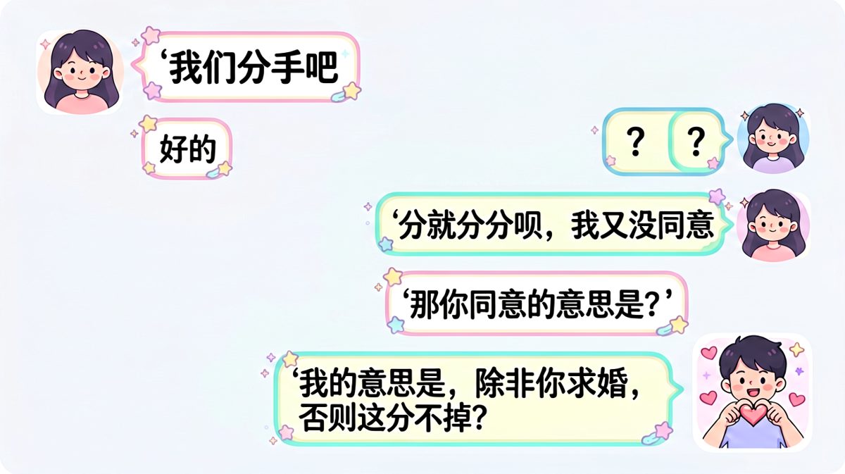 提分手的反向操作，男生用逻辑闭环让分手变成求婚预演