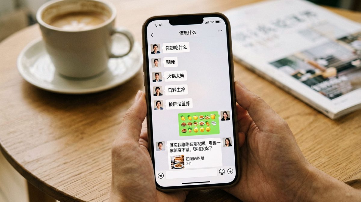 女生从随意应付到突然指定餐厅的滑稽反转