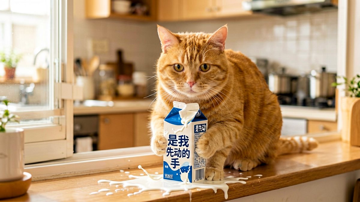 橘猫：这盒牛奶先跟我表白的