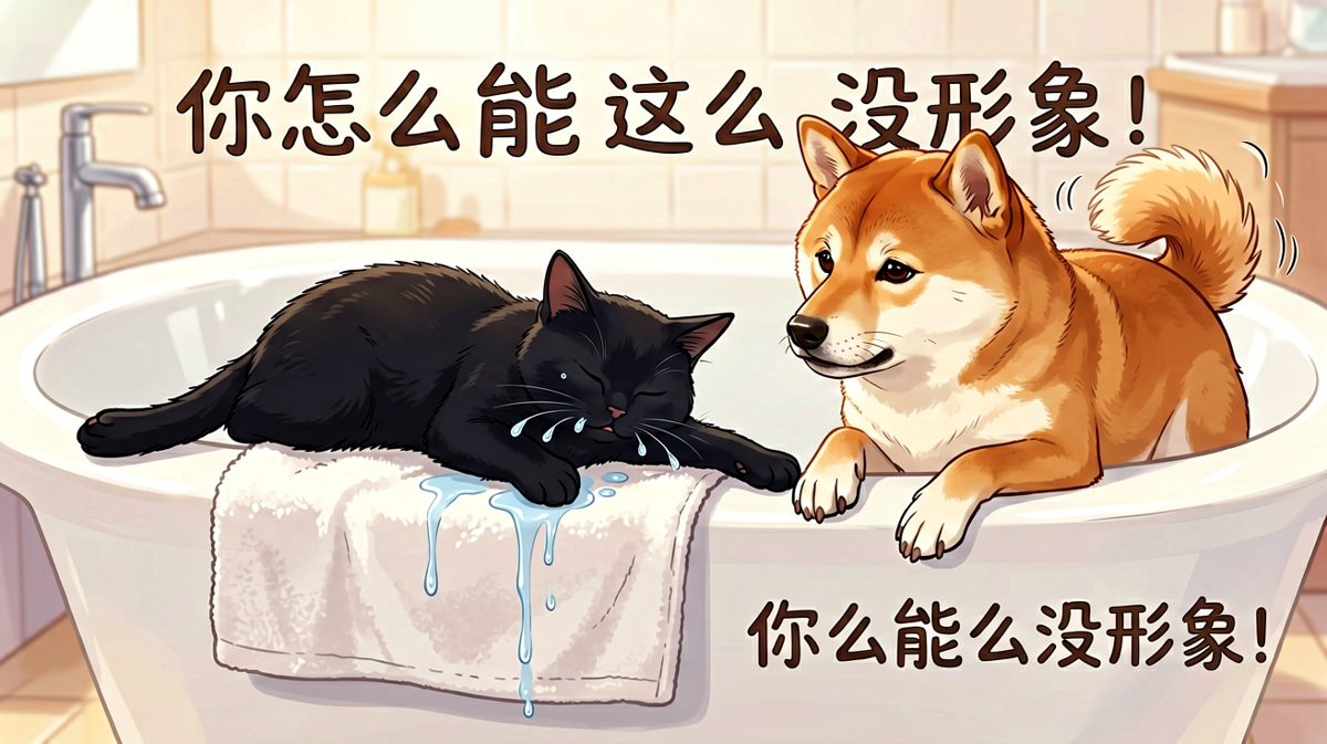 柴犬：我当初不该爱你这只懒猫