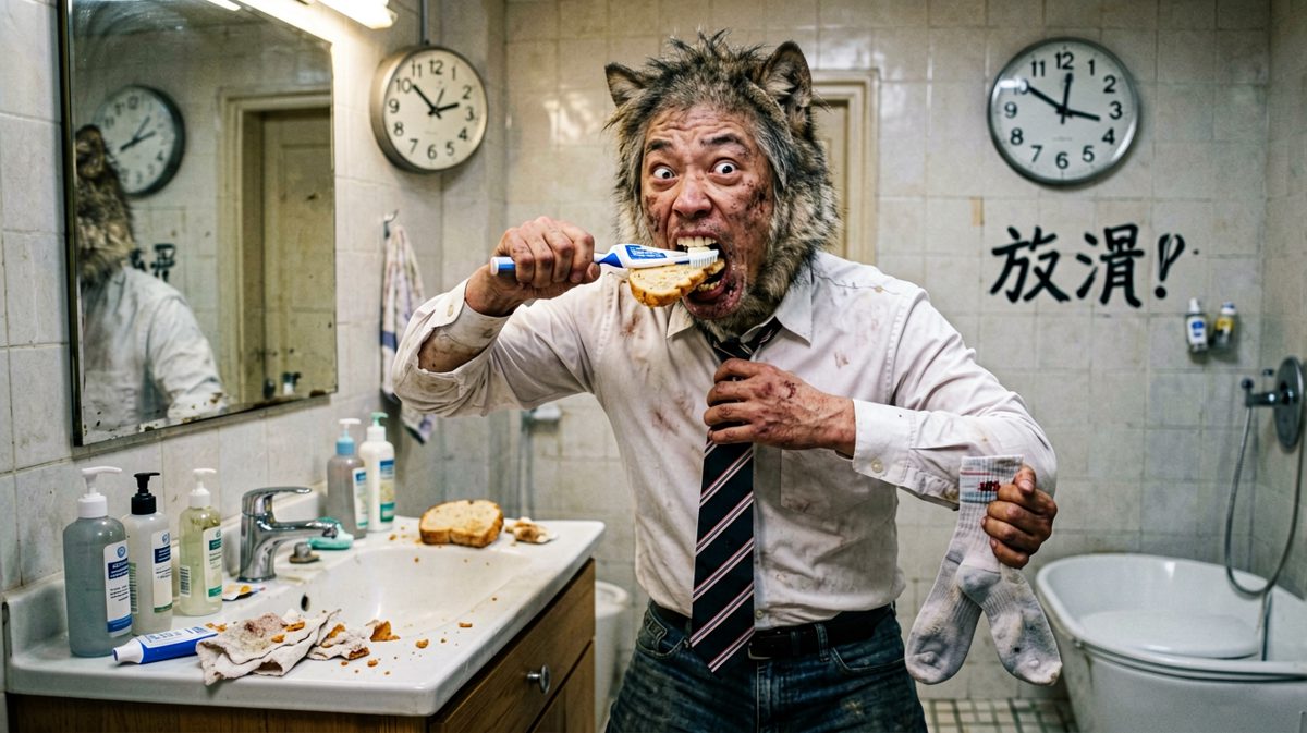 疯狂洗漱，与时间赛跑