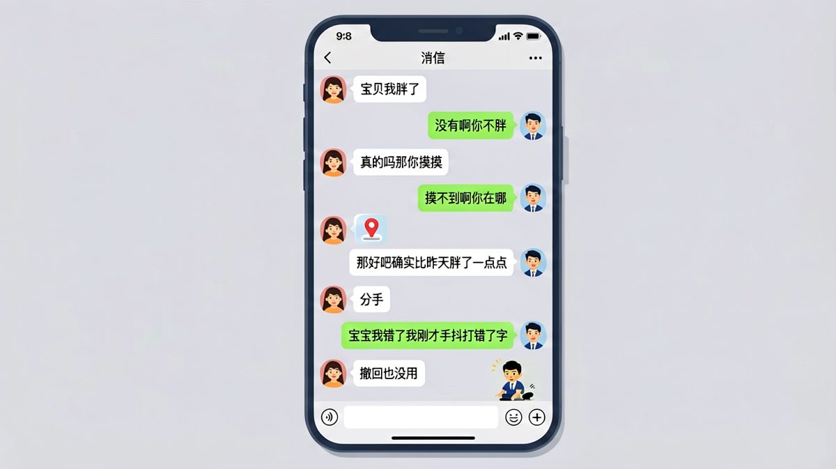 一句'手抖打错字'根本救不回即将分手的女朋友