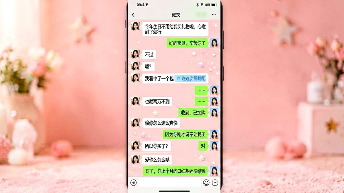 女生说'不买礼物'的时候，通常意味着她已经有目标了。