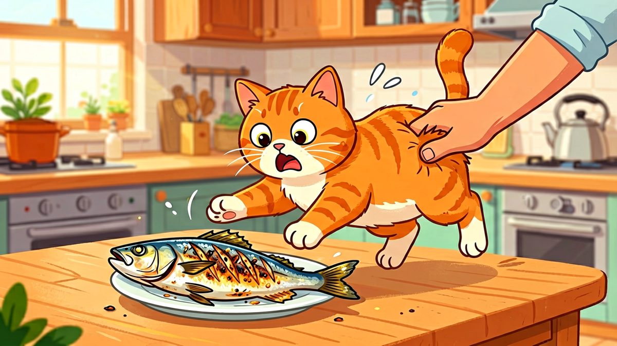 偷吃被抓现行，猫：我只是在检查有没有毒！