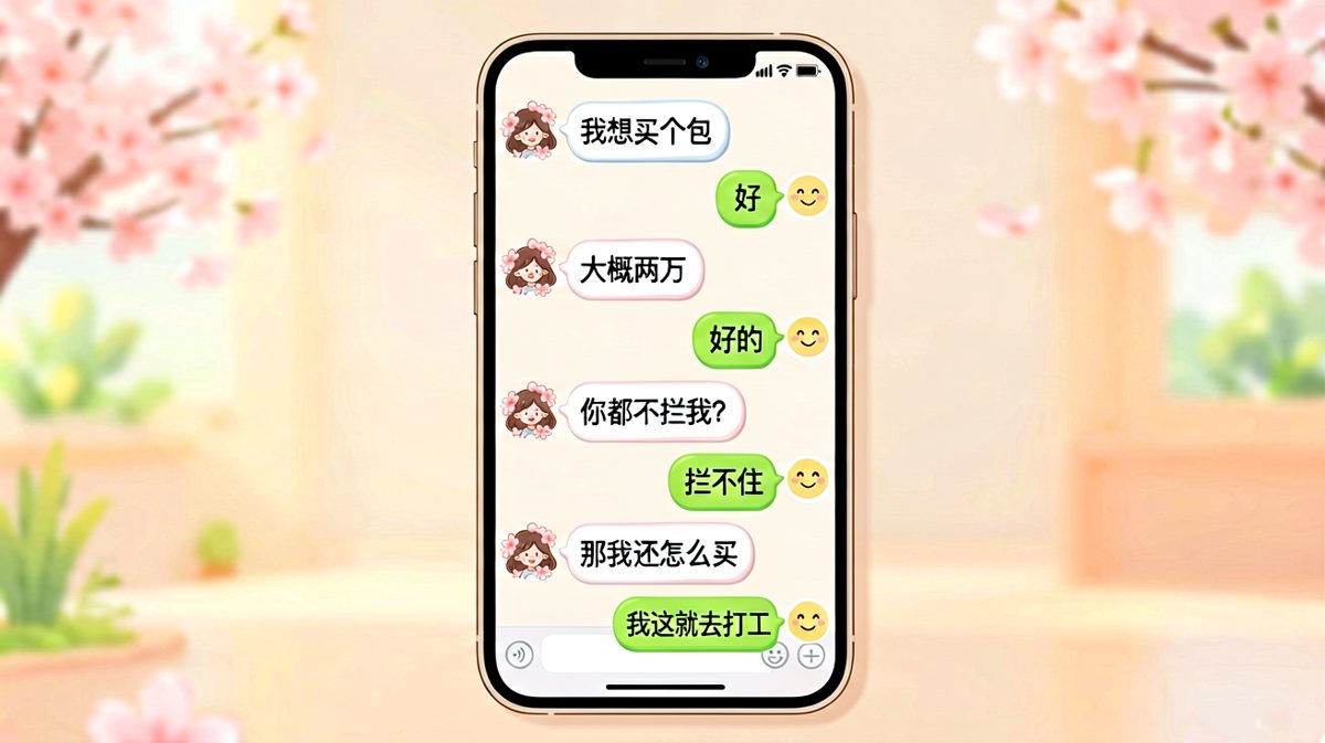 男朋友反向教育：不是我不拦，是我拦不住也买不起