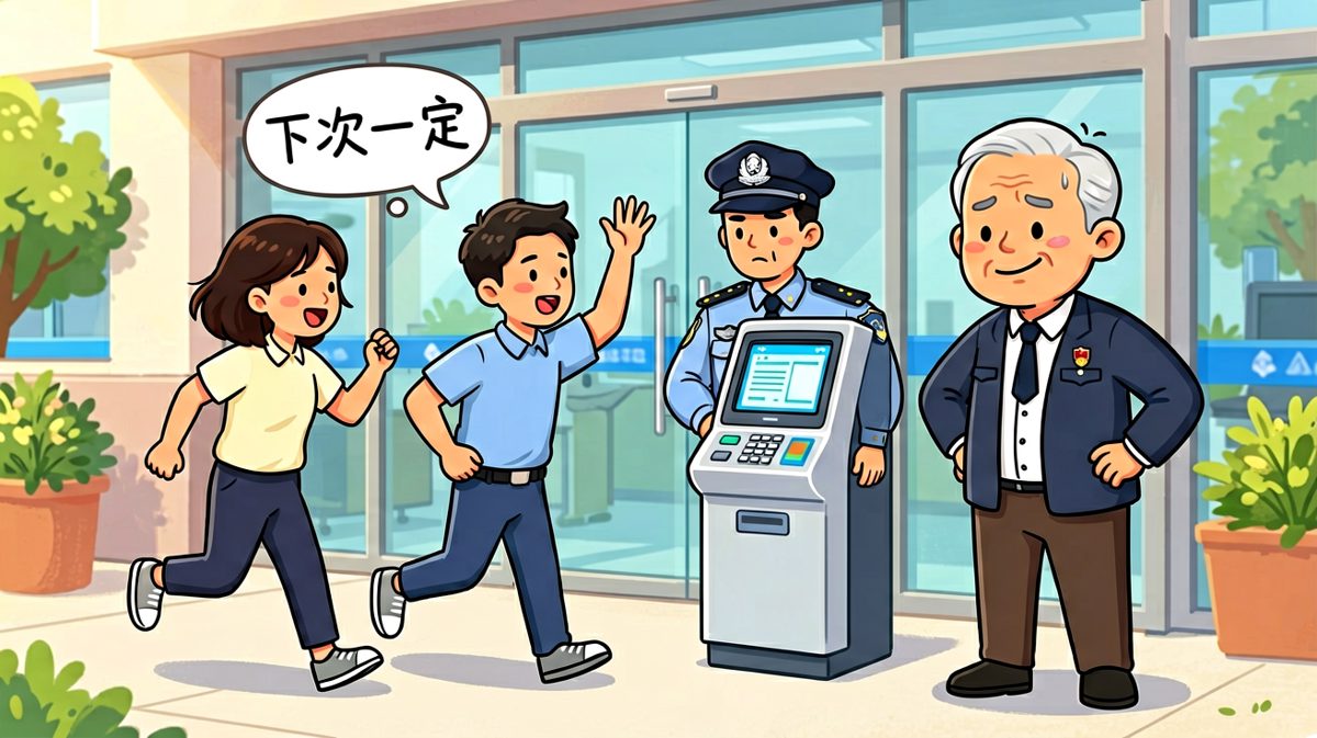 老板：下次别迟到！员工：下次一定！