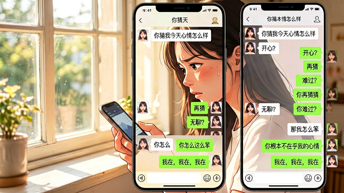 让男生猜心情，本身就是个陷阱题。