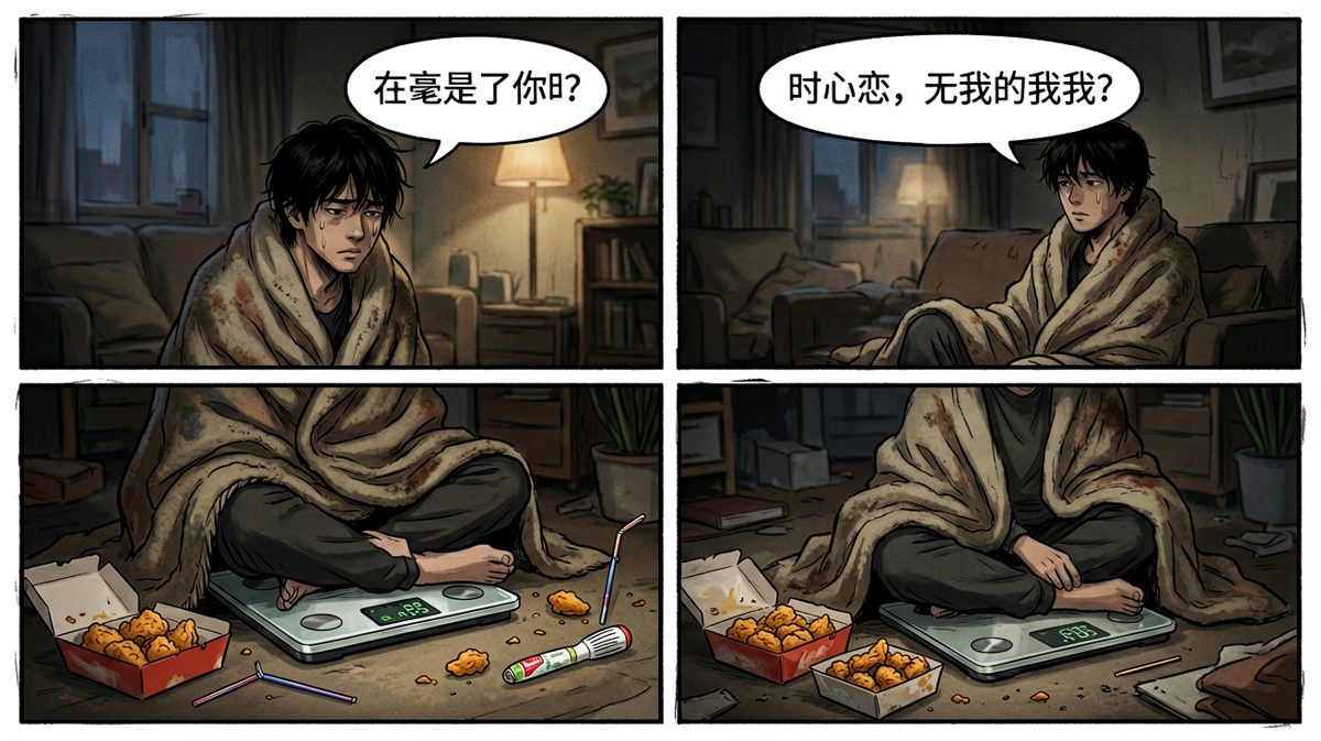 第二天上秤……裹着毯子都看不到数字变化，减肥失败了