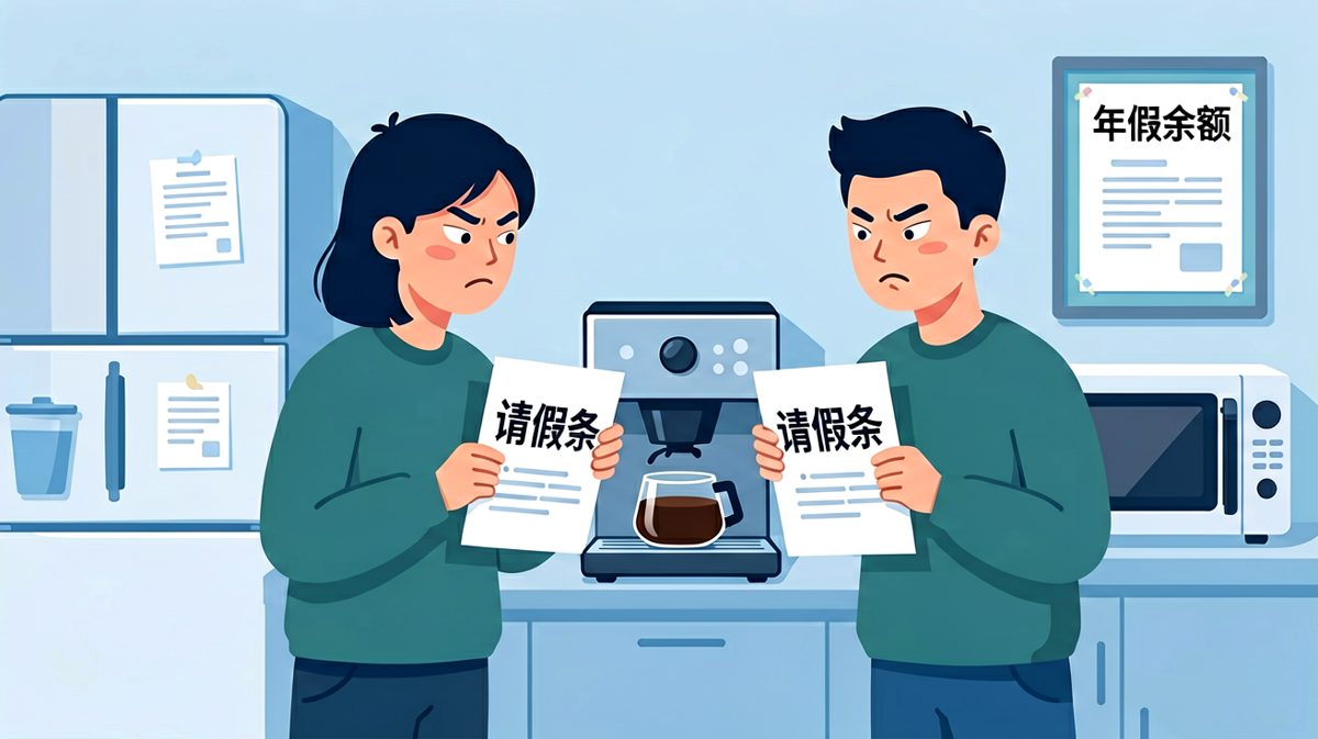 两个员工同时想请假，互相当'甲方'。