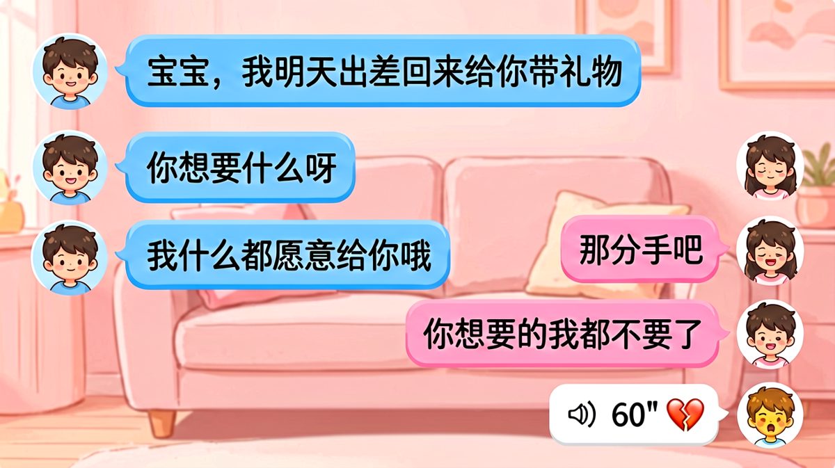 「我什么都愿意给你」→ 下一秒变成「我们都不要了」，一句话让男朋友当场emo