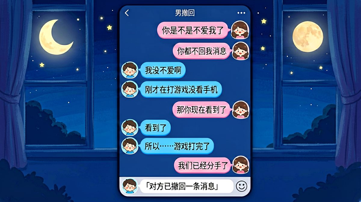 「你看到了→所以游戏打完了」——男朋友用一句话成功把自己聊成了前男友