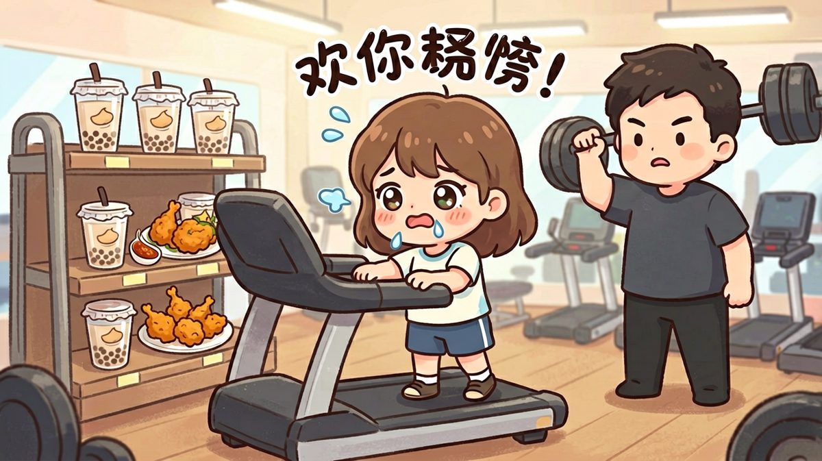 来健身房只是路过，奶茶才是要干的大事