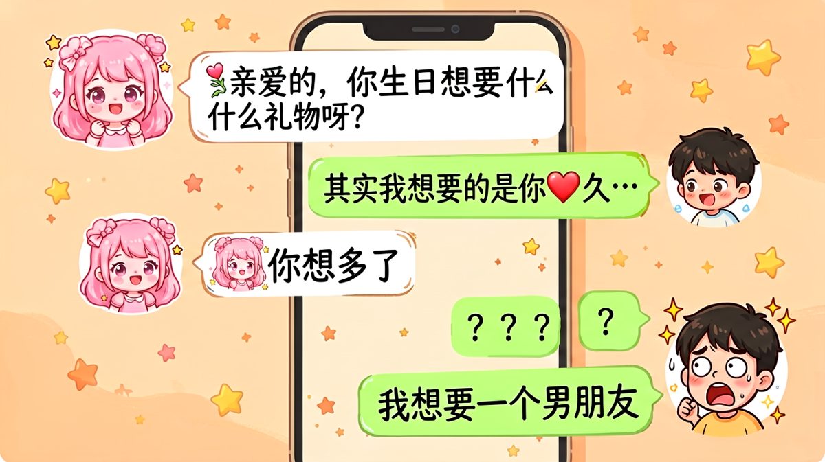 男生的深情告白被一句'我想要一个男朋友'当场击碎