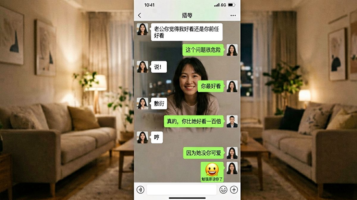 送命题'前任和我谁好看'，男友高情商满分回答