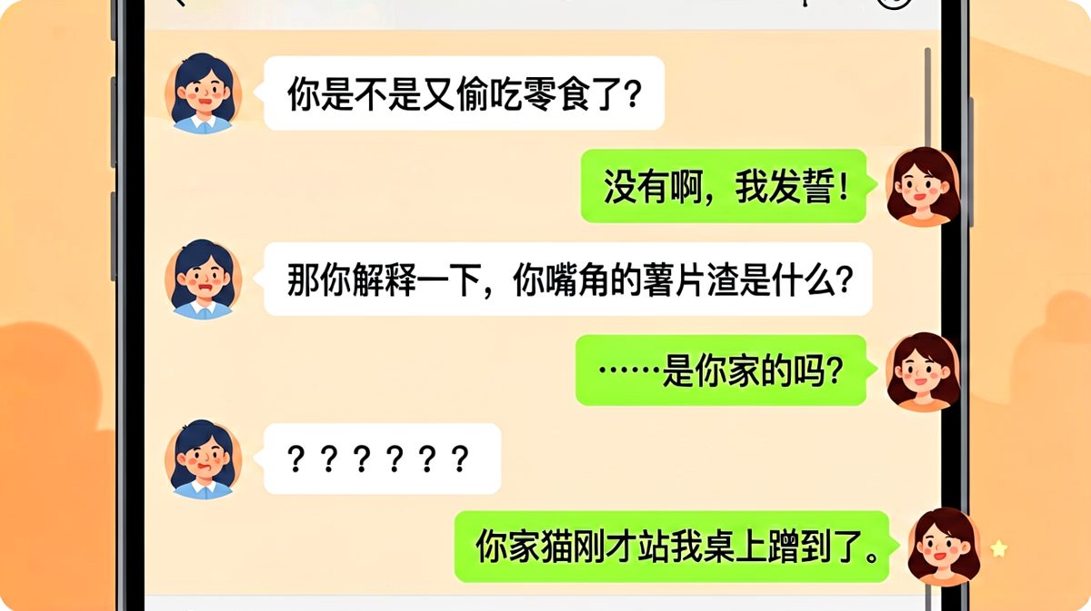 甩锅给猫，男友的临场反应绝了