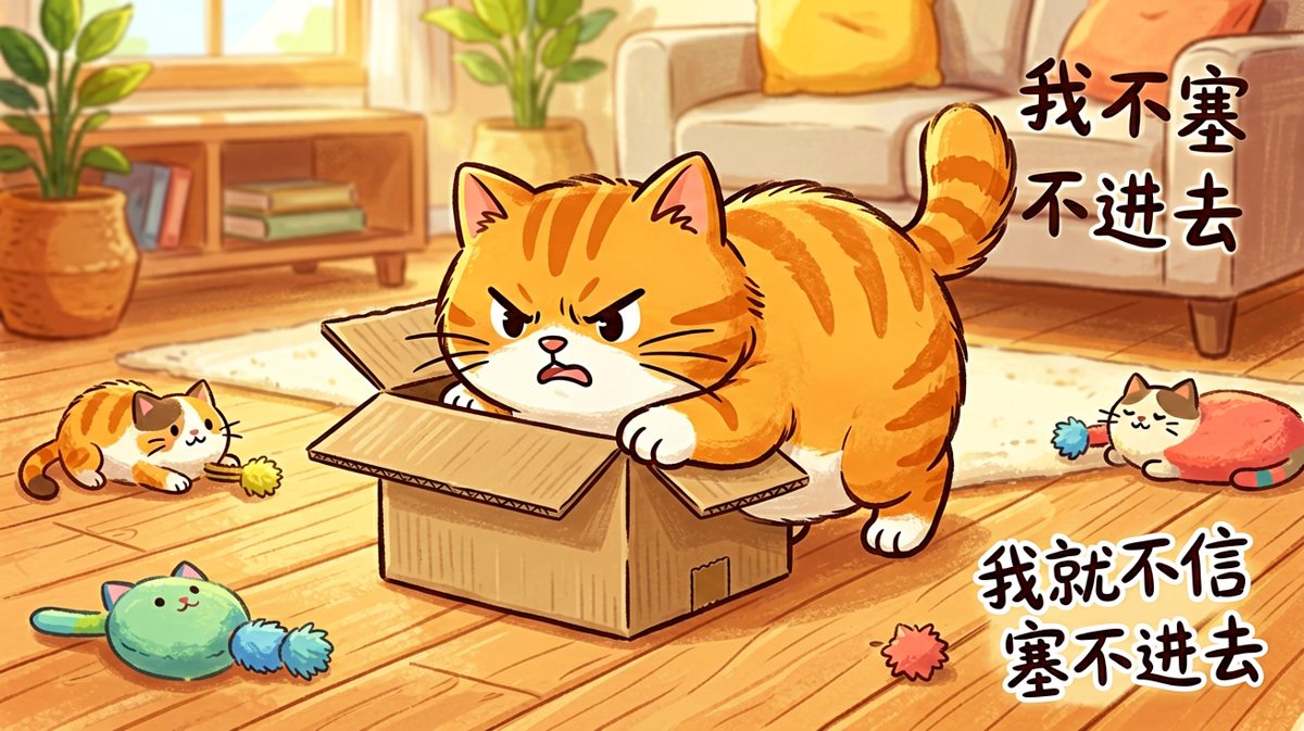 这只橘猫对「只要我挤一挤就能装下」这件事有着迷之自信