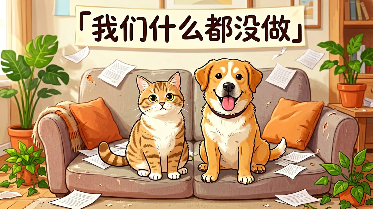 联手拆家后的经典演技：你看我像吗？