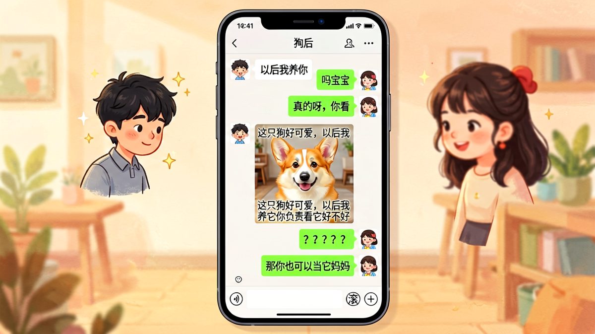 图三：'我养你'——养的是狗，不是你