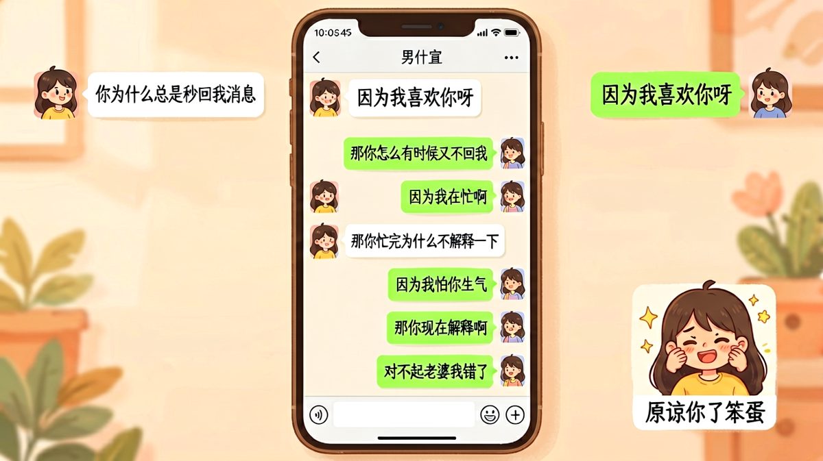 图四：从质问到撒娇，三步让男朋友乖乖认错