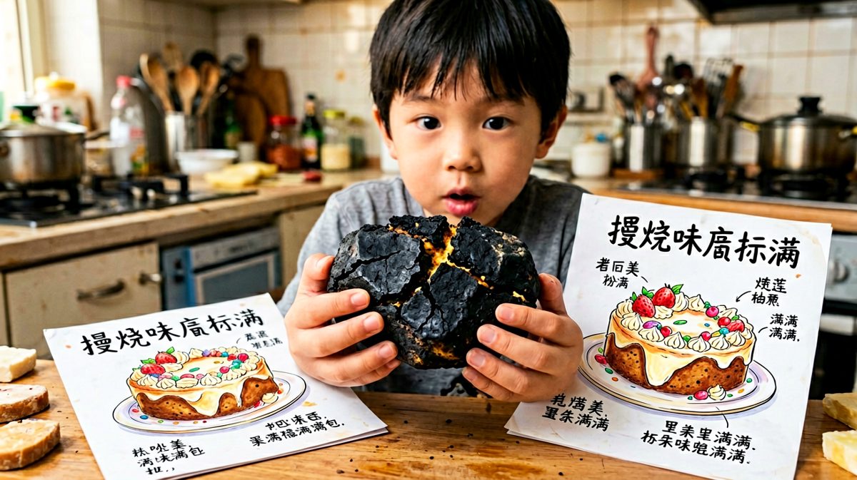 成品出炉——说是蛋糕也有人说像碳