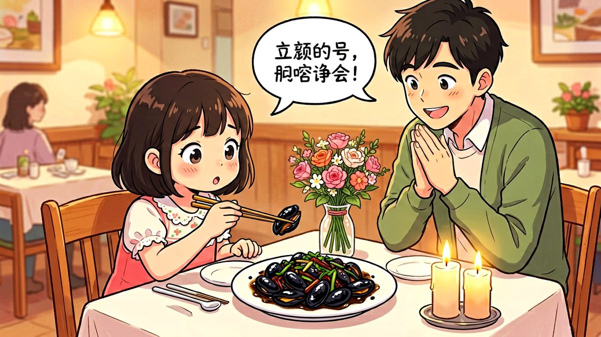 「这是我特意为你做的，快尝尝吧！」