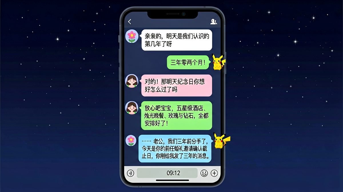 三年纪念日没记错，但人记错了