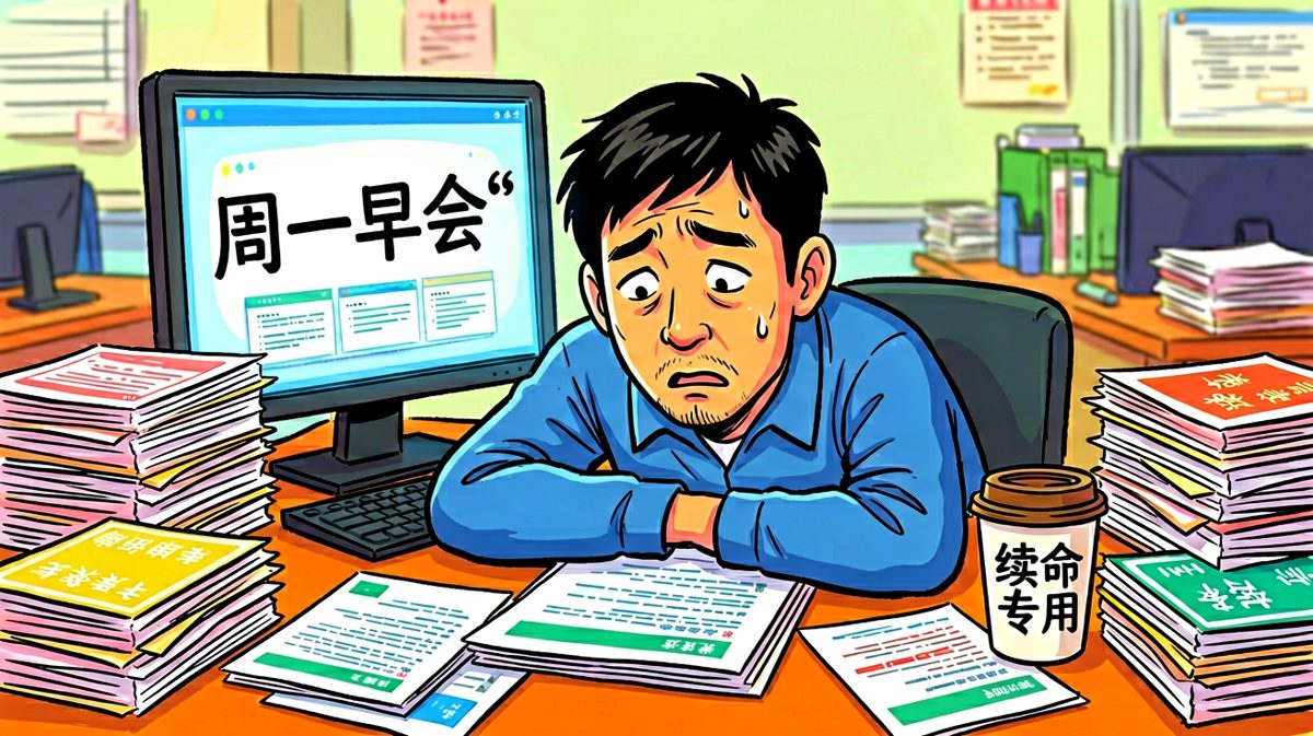 周一早晨的灵魂状态：肉体已到岗，灵魂还在床上。