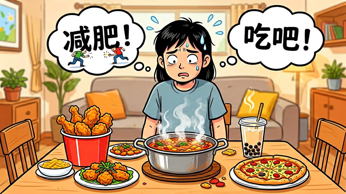 回到家发现桌上全是美食，内心开始天人交战。