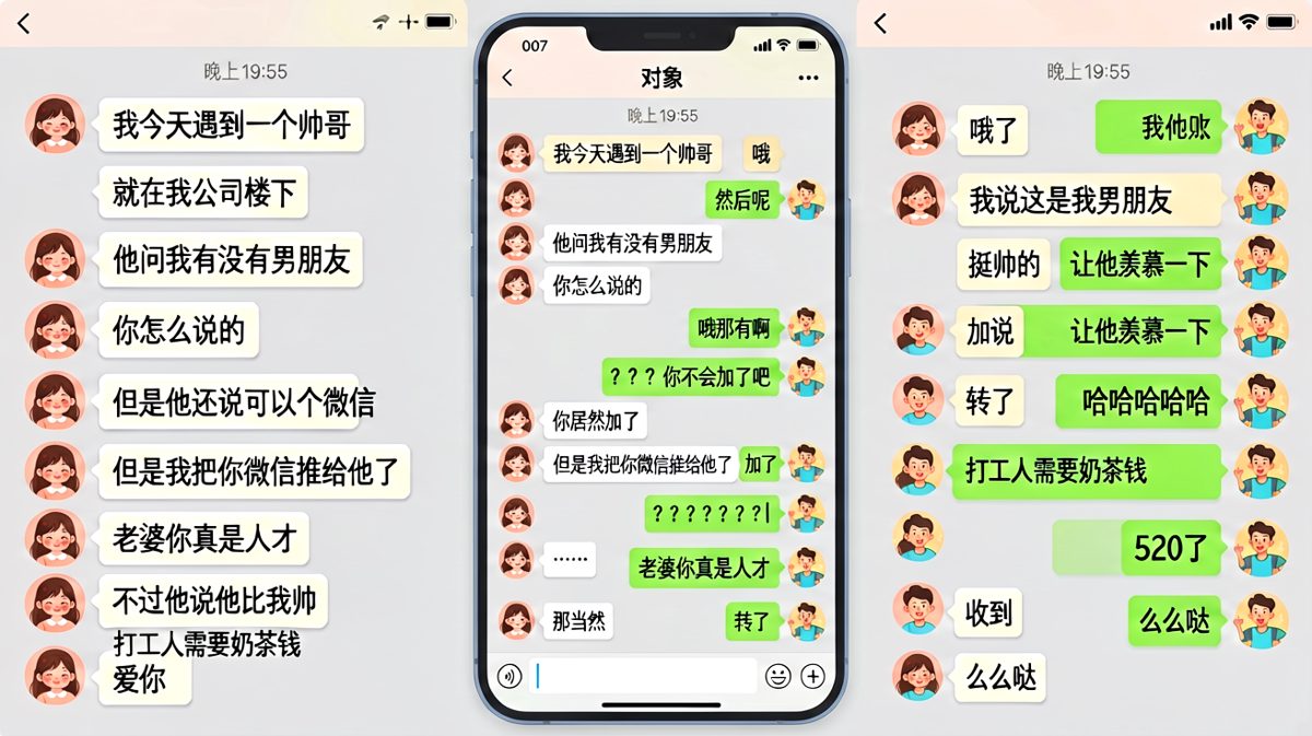 女生把情敌变崇拜者还能顺手骗到奶茶钱，智商碾压全场。