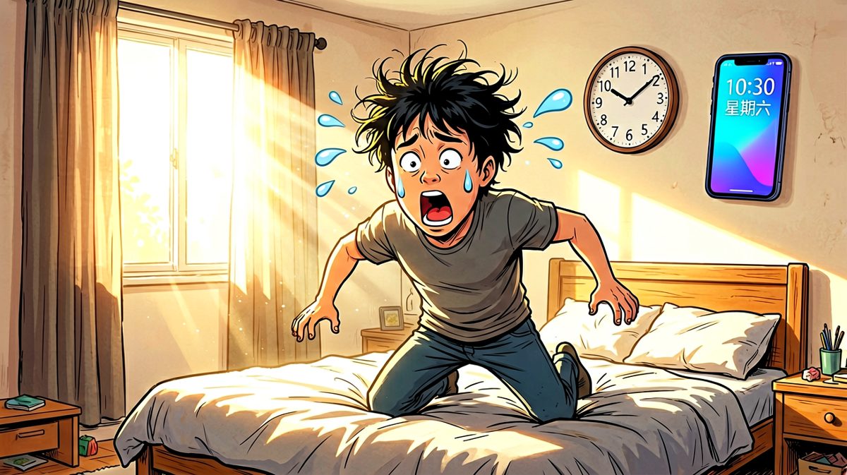 睁眼一看，天塌了——已经十点半