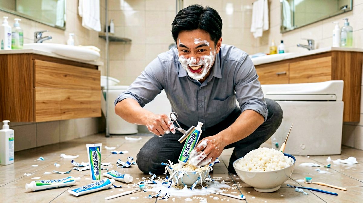 为了省牙膏，什么奇葩办法都想出来了