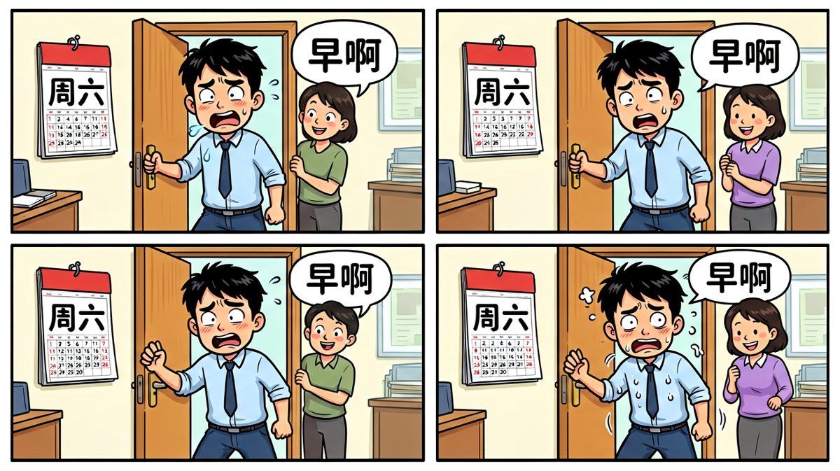 同事：兄dei，今天周六啊