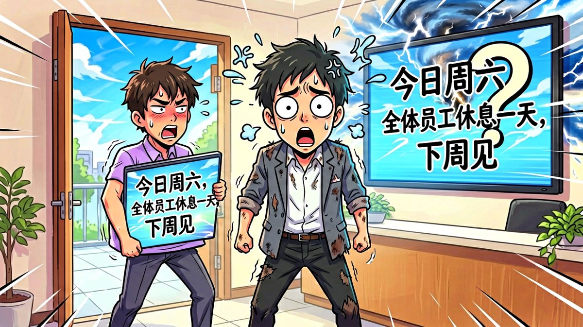 冲到公司才发现——今天是周末。