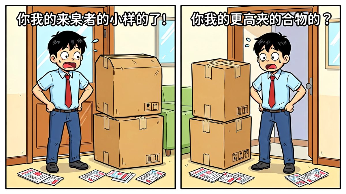 小明收到巨型快递，兴奋得手舞足蹈