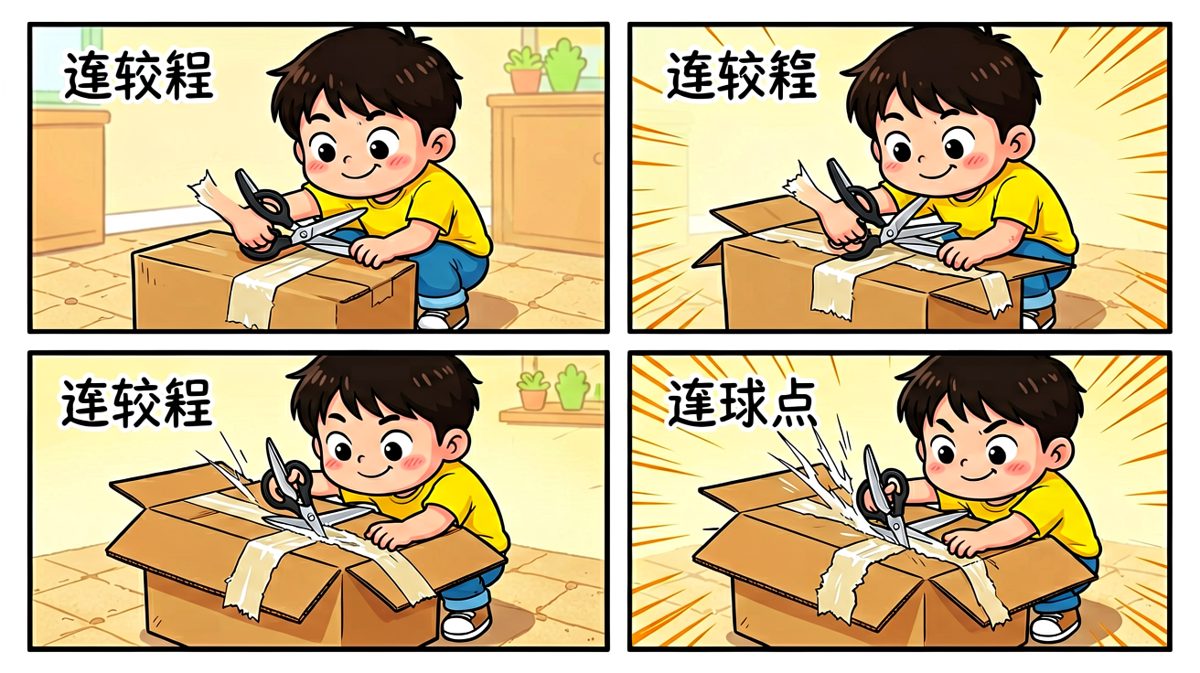 小明满怀期待地拆开包裹