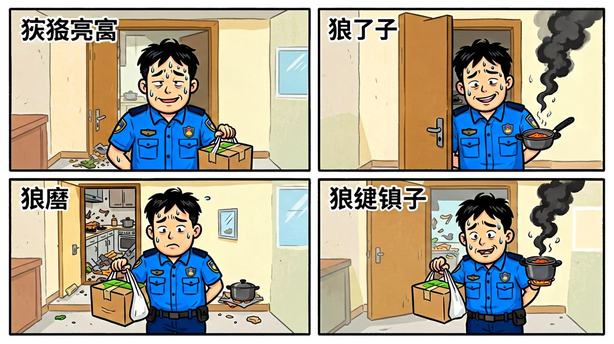 外卖小哥如约而至，主角尴尬开门