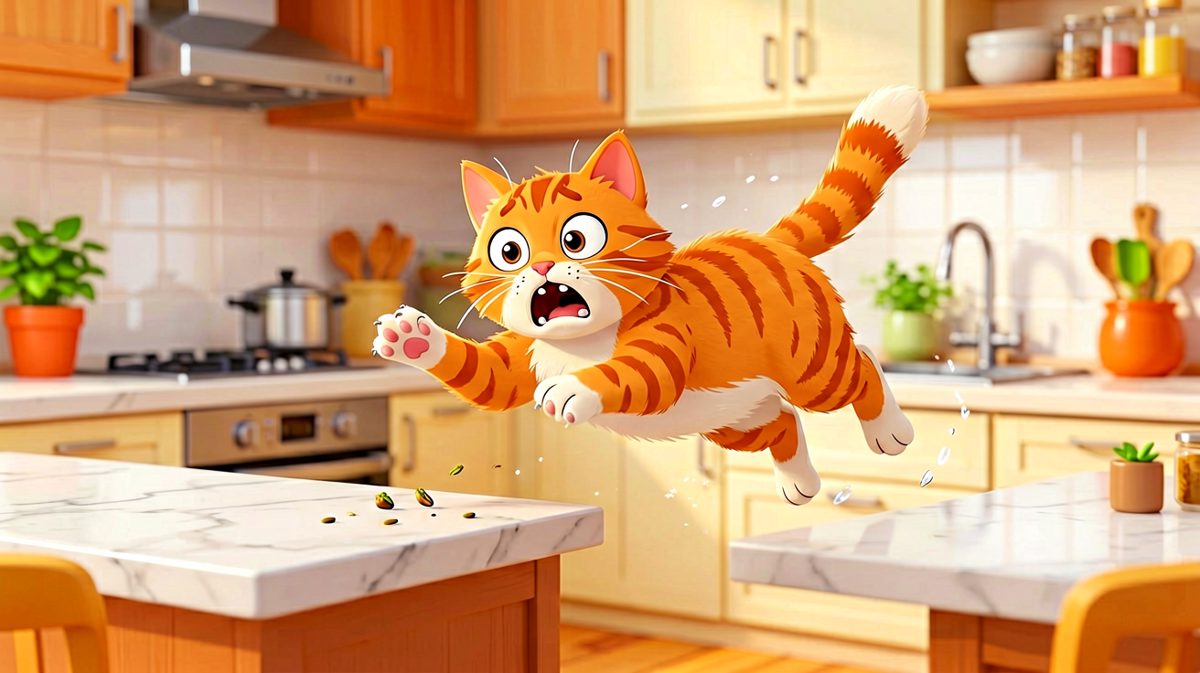 猫咪的完美跳跃计划彻底失败。