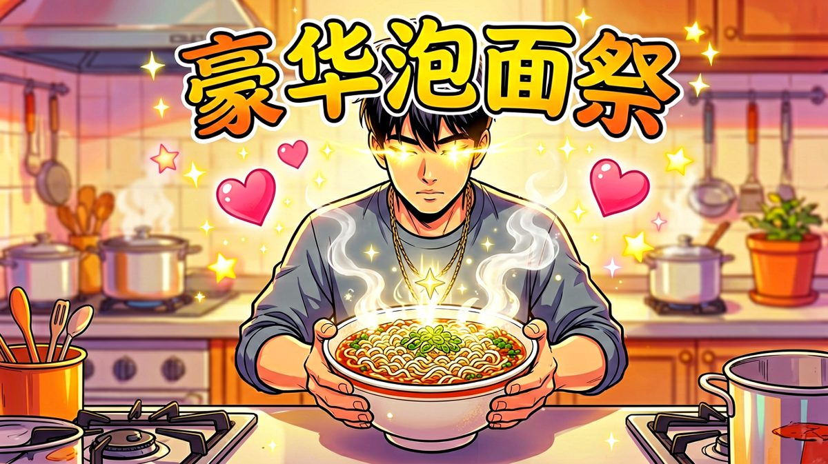 第2格：一碗泡面也能吃出满汉全席的气势