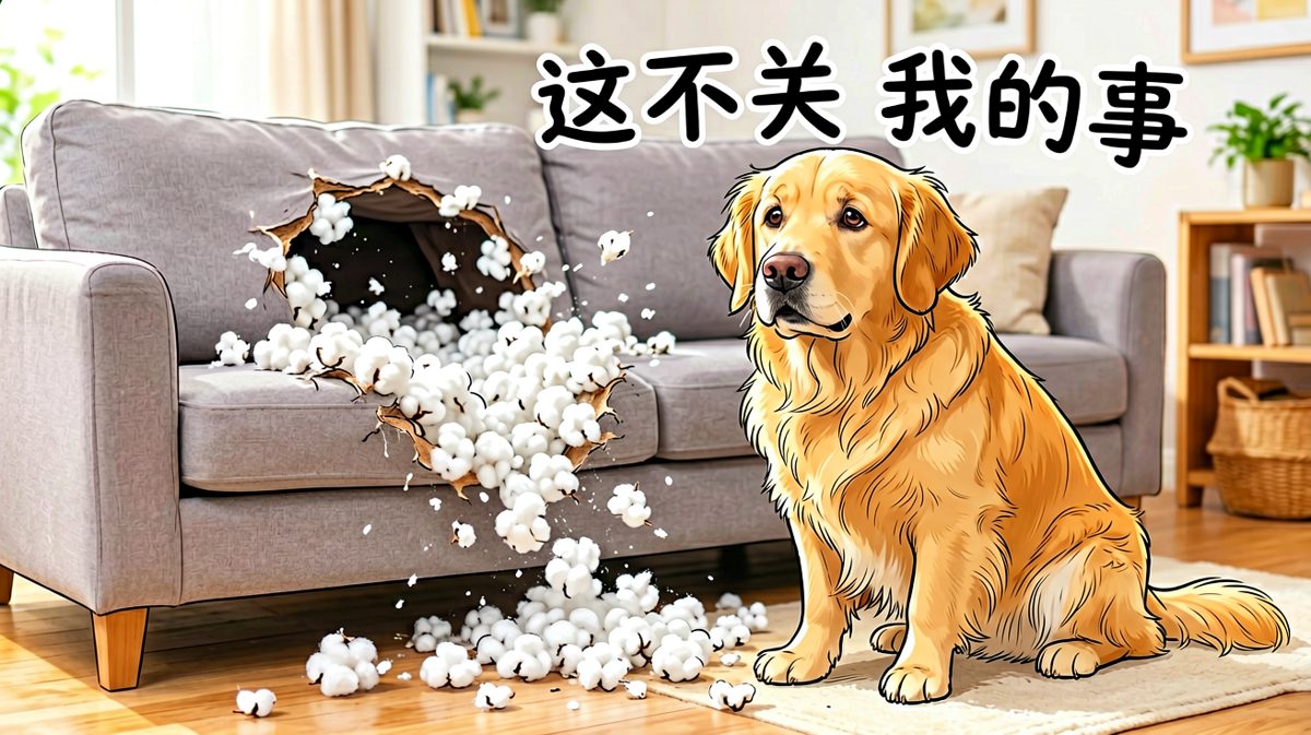 金毛：是你家沙发先动手的，我只是正当防卫！