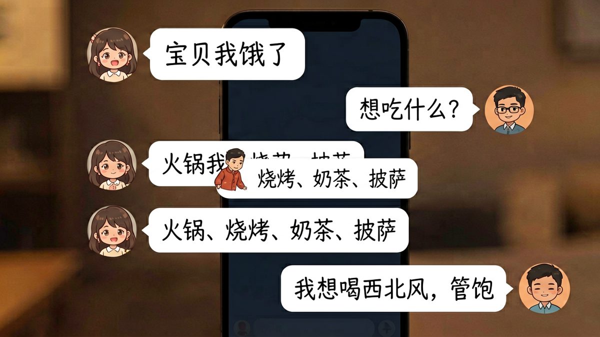 女生报菜名求生欲归零，男生的回答让人窒息